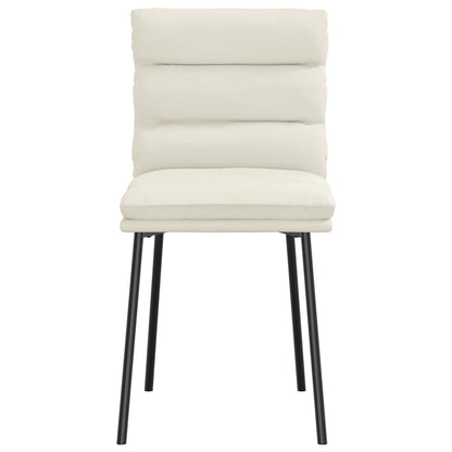 Eetkamerstoelen 6 st fluweel crèmekleurig
