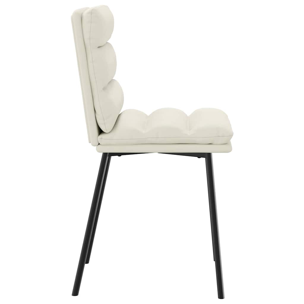 Eetkamerstoelen 6 st fluweel crèmekleurig