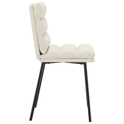 Eetkamerstoelen 6 st fluweel crèmekleurig