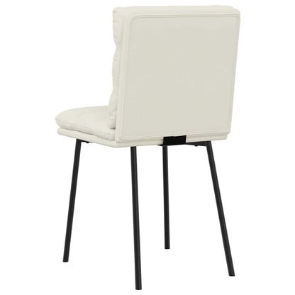 Eetkamerstoelen 6 st fluweel crèmekleurig