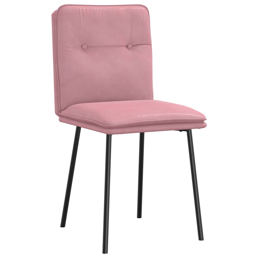 Eetkamerstoelen 6 st fluweel roze