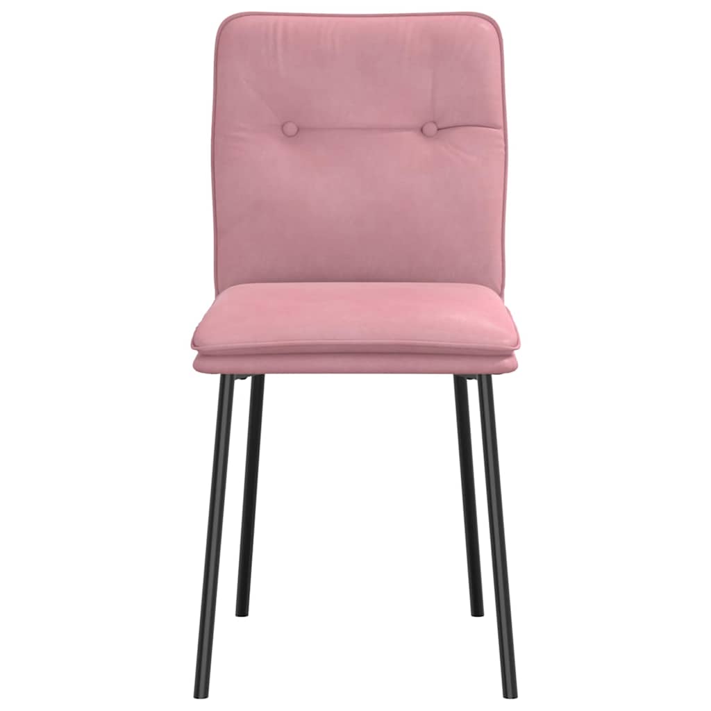 Eetkamerstoelen 6 st fluweel roze