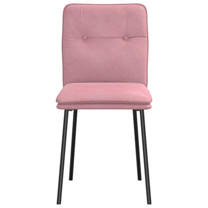 Eetkamerstoelen 6 st fluweel roze