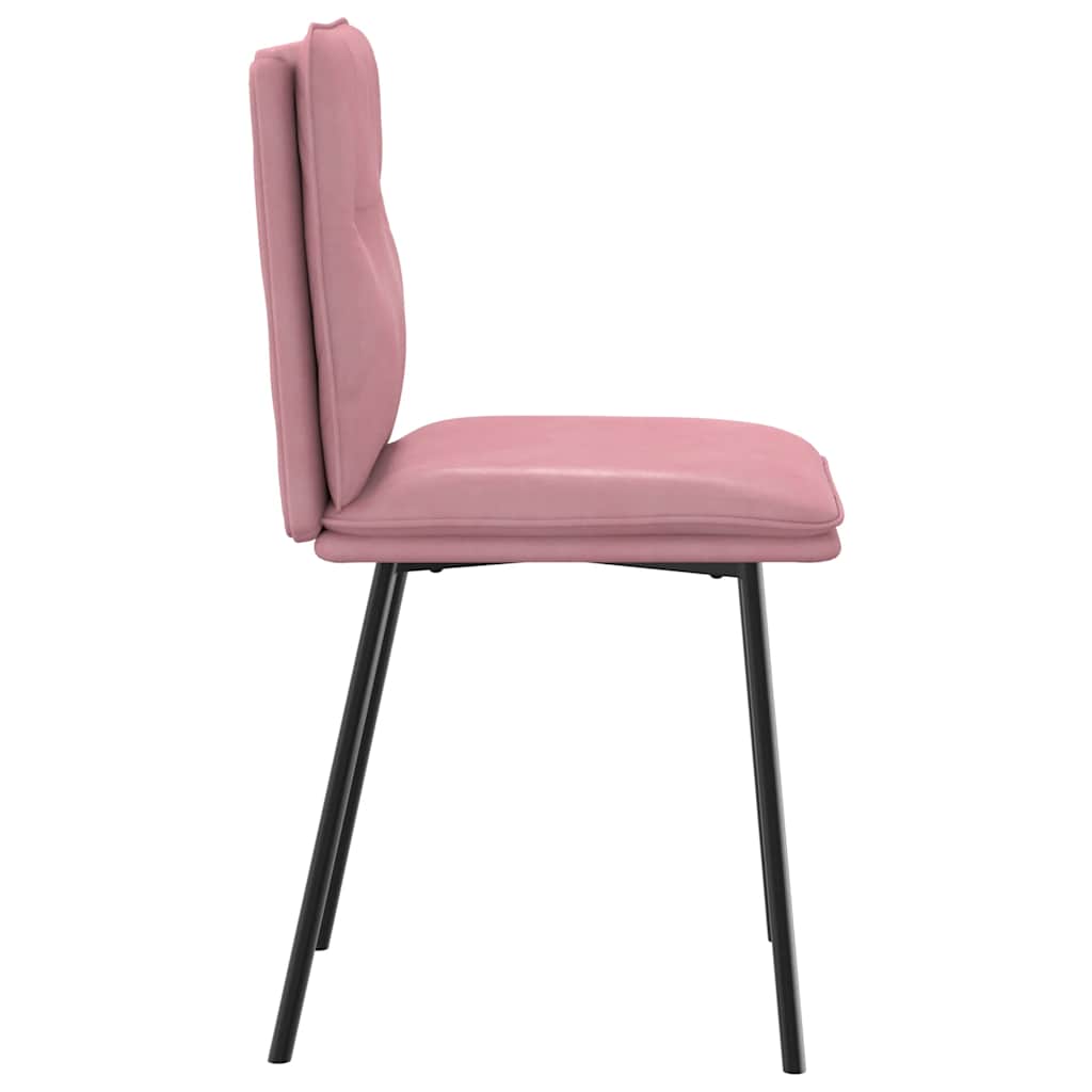 Eetkamerstoelen 6 st fluweel roze