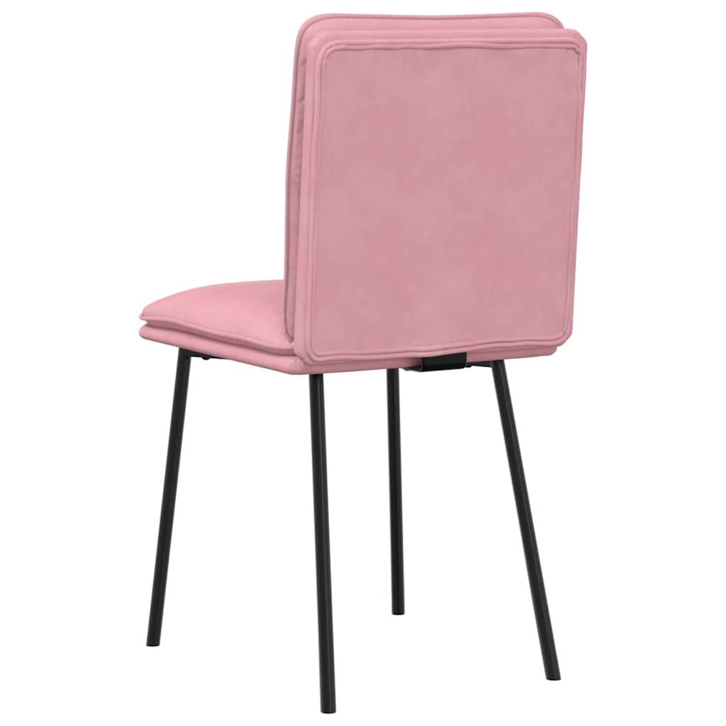 Eetkamerstoelen 6 st fluweel roze
