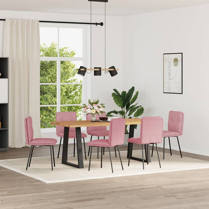 Eetkamerstoelen 6 st fluweel roze