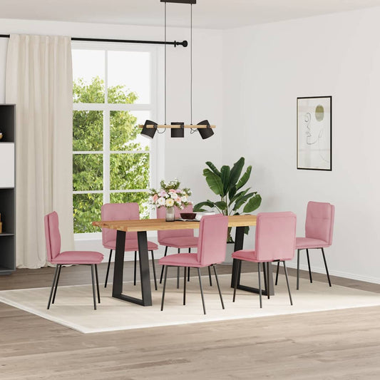 Eetkamerstoelen 6 st fluweel roze