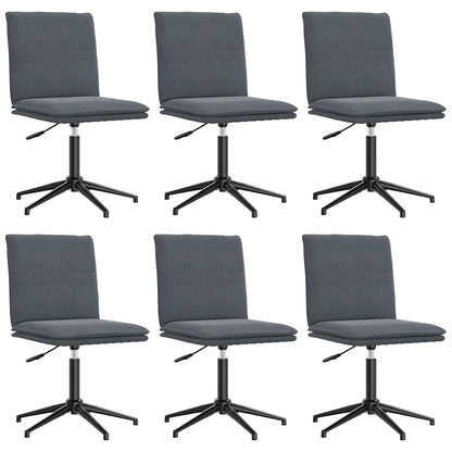 Eetkamerstoelen 6 st fluweel donkergrijs