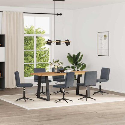 Eetkamerstoelen 6 st fluweel donkergrijs