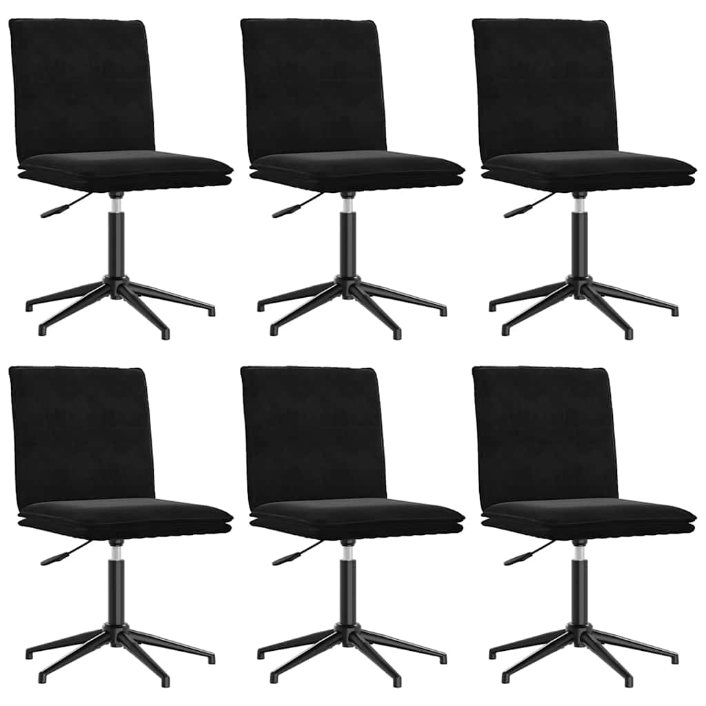 Eetkamerstoelen 6 st fluweel zwart