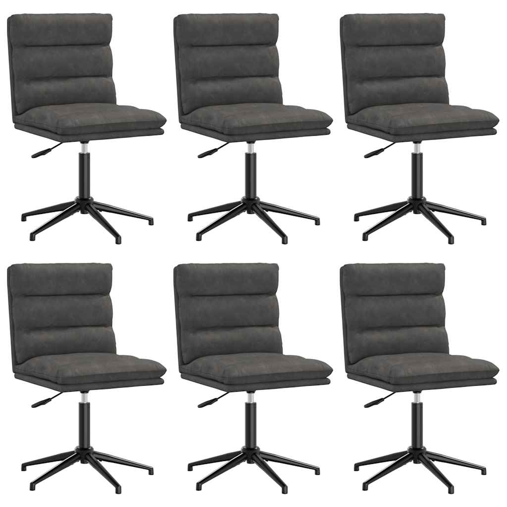 Eetkamerstoelen 6 st kunstleer zwart