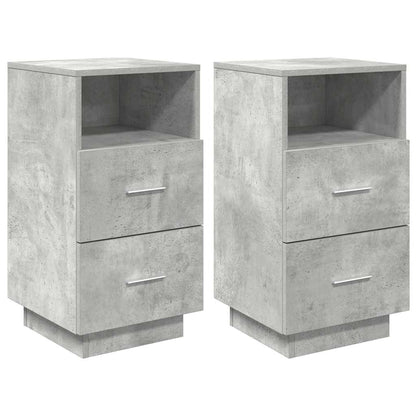 Nachtkastjes 2 st met 2 lades 36x36x68 cm betongrijs