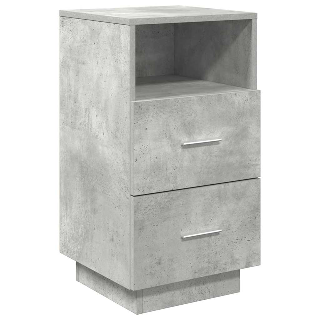 Nachtkastjes 2 st met 2 lades 36x36x68 cm betongrijs