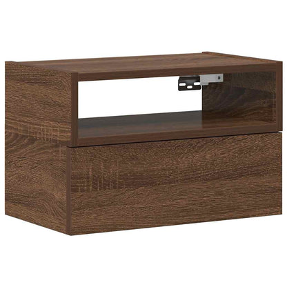 Nachtkastje wandgemonteerd 45x26x28,5 cm bruin eikenkleur