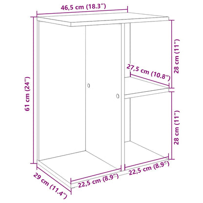 Nachtkastje 46,5x29x61 cm bewerkt hout betongrijs