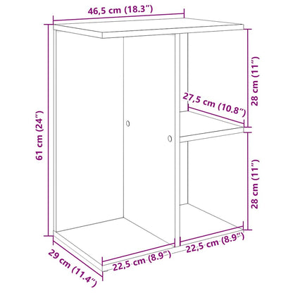 Nachtkastje 46,5x29x61 cm bewerkt hout bruin eikenkleur