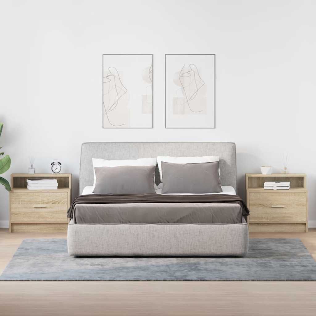 Nachtkastjes 2 st met lade 51x31x47 cm sonoma eikenkleurig