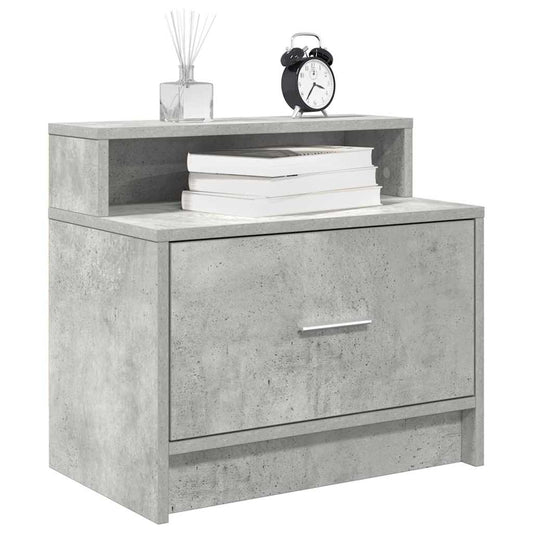 Nachtkastjes 2 st met lade 51x31x47 cm betongrijs