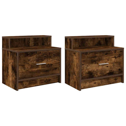 Nachtkastjes 2 st met lade 51x31x47 cm gerookt eikenkleurig