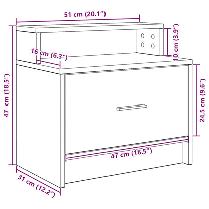 Nachtkastjes 2 st met lade 51x31x47 cm gerookt eikenkleurig