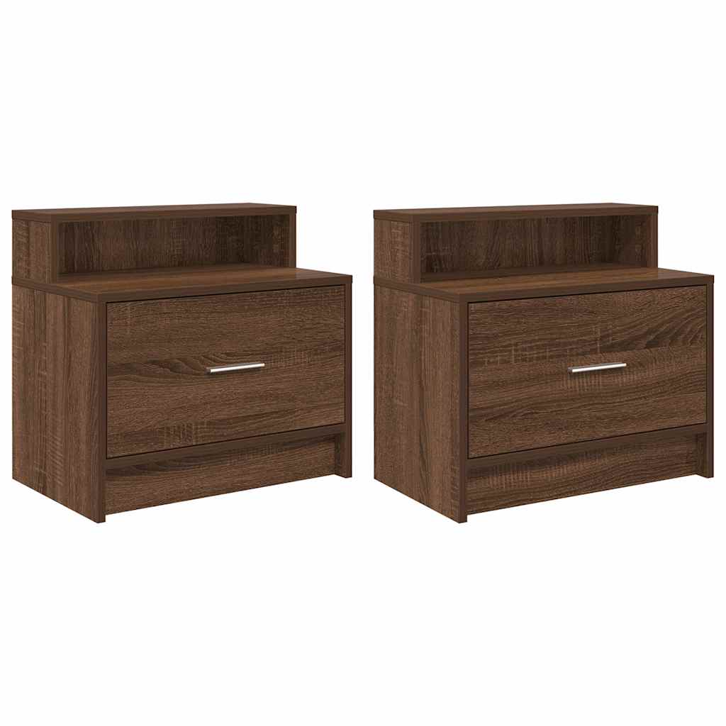 Nachtkastjes 2 st met lade 51x31x47 cm bruin eikenkleurig
