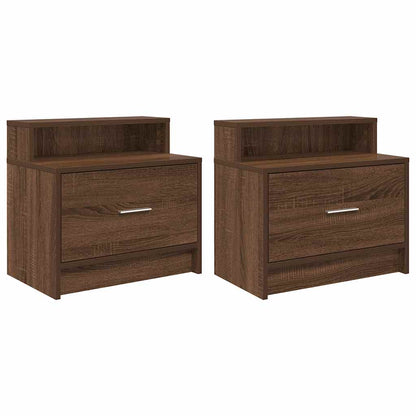 Nachtkastjes 2 st met lade 51x31x47 cm bruin eikenkleurig