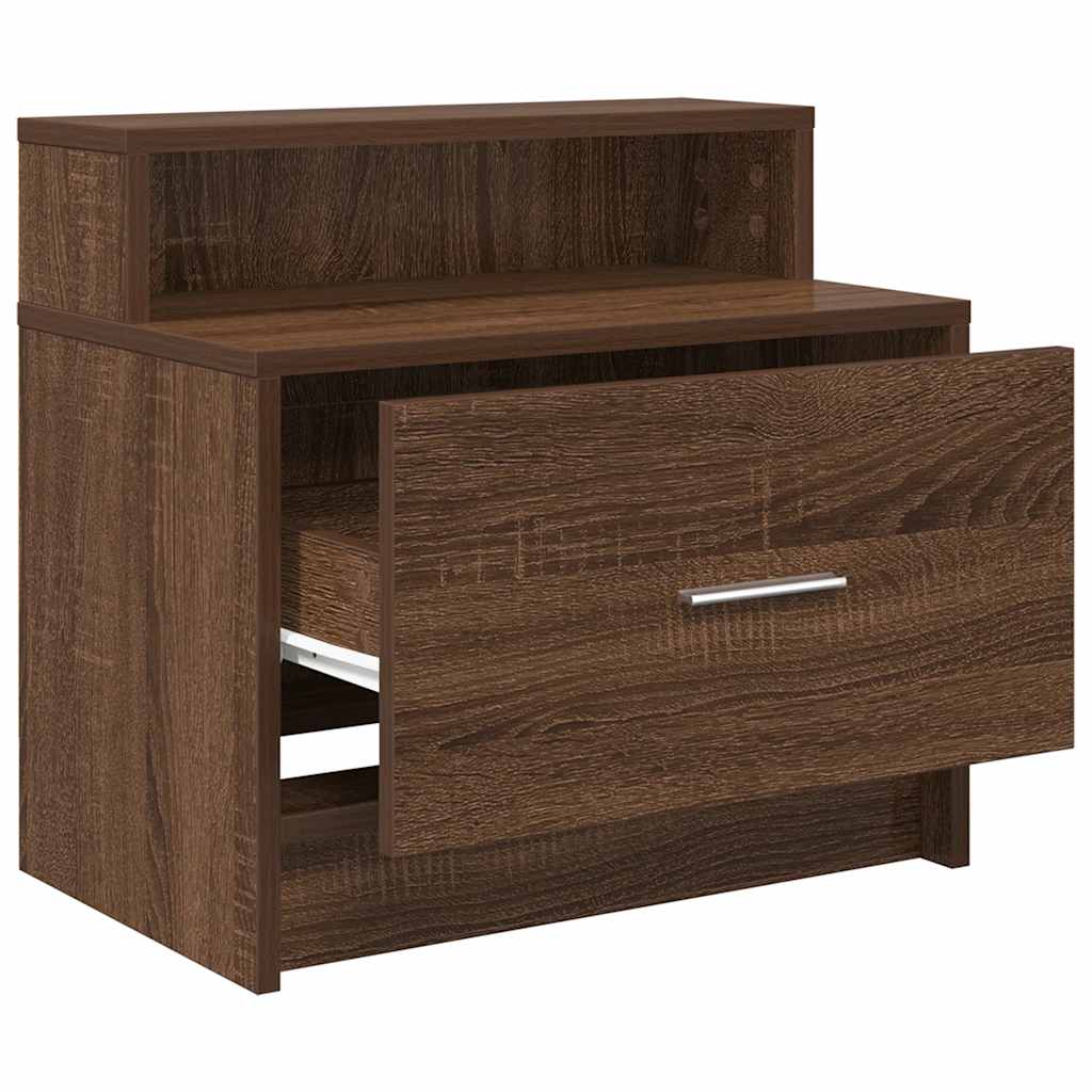 Nachtkastjes 2 st met lade 51x31x47 cm bruin eikenkleurig
