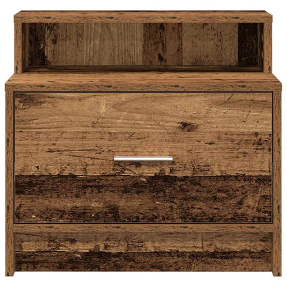 Nachtkastje met lade 51x31x47 cm oud houtkleurig