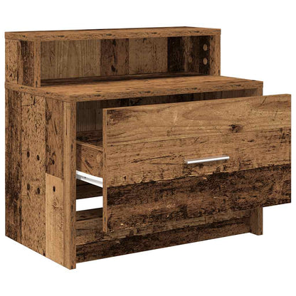 Nachtkastjes 2 st met lade 51x31x47 cm oud houtkleurig