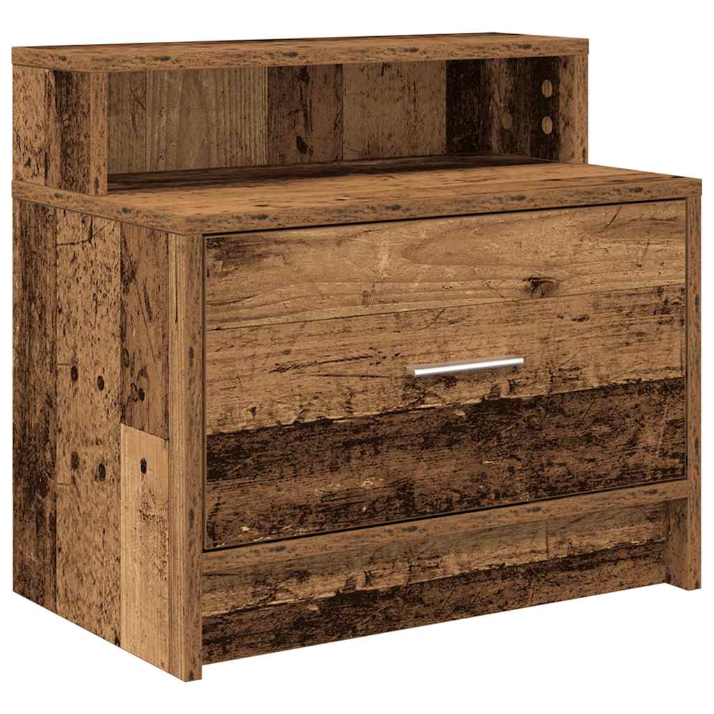 Nachtkastjes 2 st met lade 51x31x47 cm oud houtkleurig