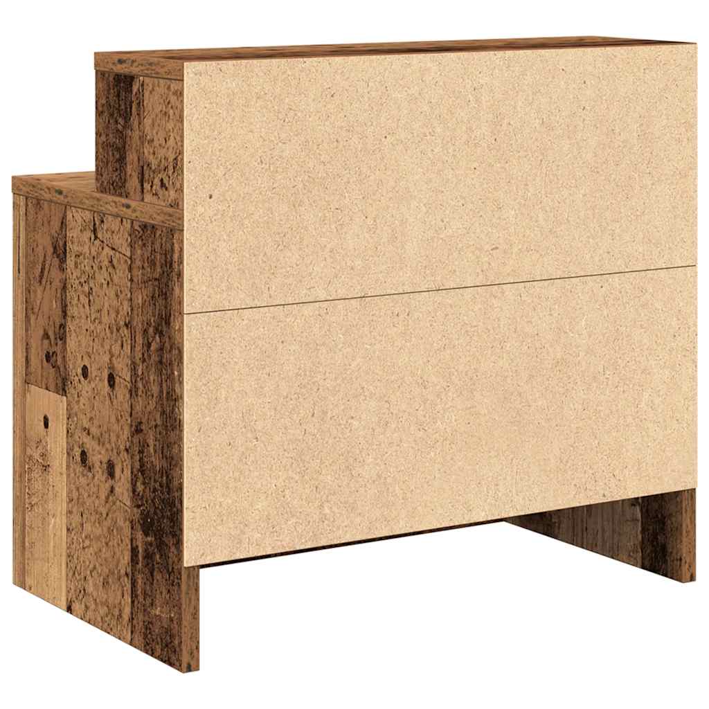 Nachtkastjes 2 st met lade 51x31x47 cm oud houtkleurig
