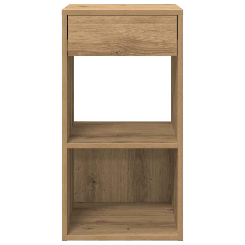 Nachtkastjes 2 st met lade 35x34x66,5cm artisanaal eikenkleurig