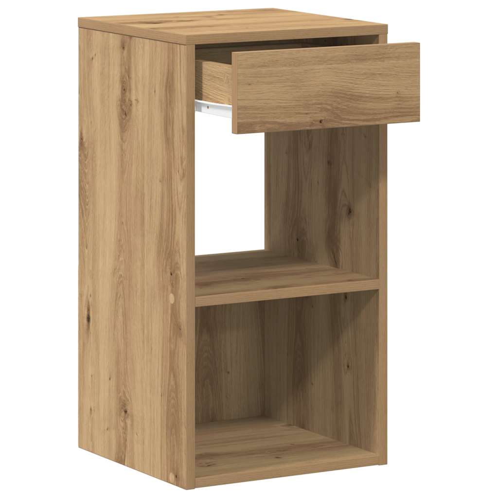 Nachtkastjes 2 st met lade 35x34x66,5cm artisanaal eikenkleurig
