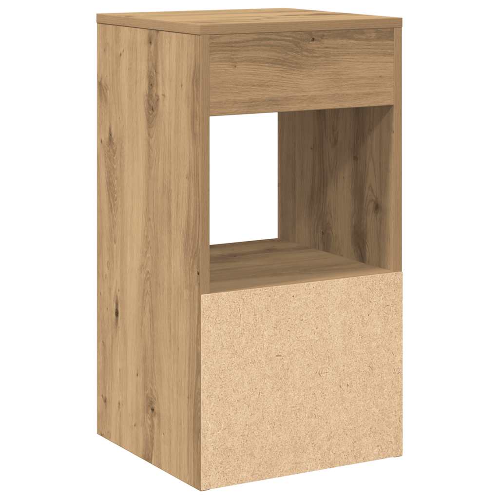 Nachtkastjes 2 st met lade 35x34x66,5cm artisanaal eikenkleurig