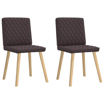 Eetkamerstoelen 2 st stof donkerbruin