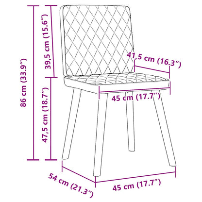 Eetkamerstoelen 2 st stof donkerbruin