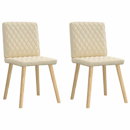 Eetkamerstoelen 2 st stof crèmekleurig