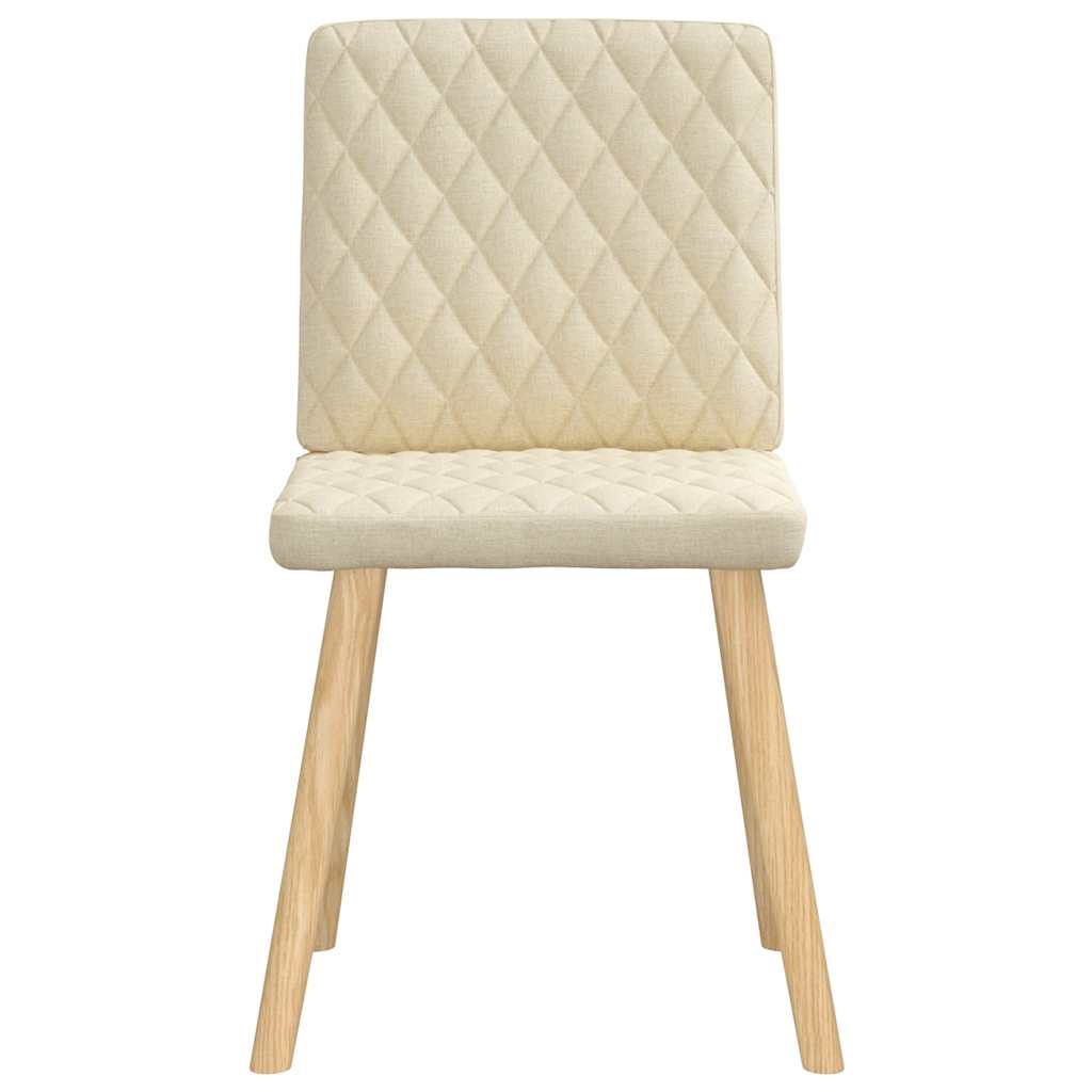 Eetkamerstoelen 2 st stof crèmekleurig