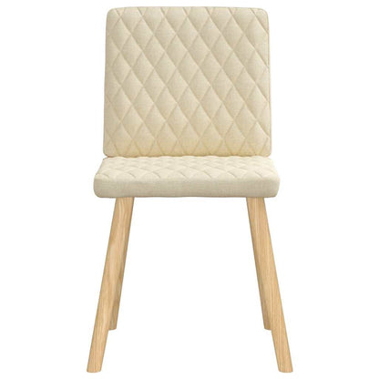 Eetkamerstoelen 2 st stof crèmekleurig