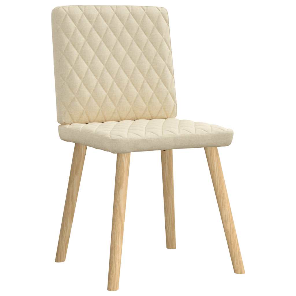 Eetkamerstoelen 2 st stof crèmekleurig