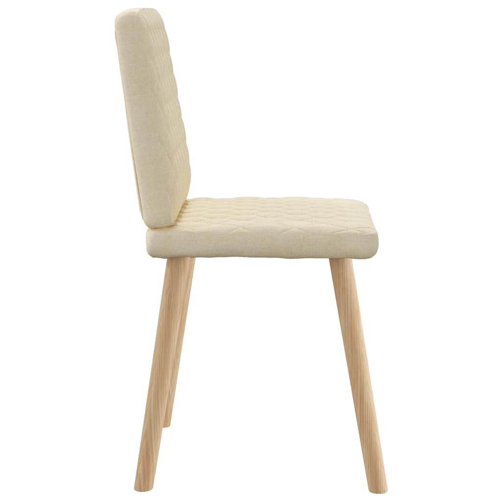 Eetkamerstoelen 2 st stof crèmekleurig