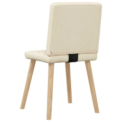 Eetkamerstoelen 2 st stof crèmekleurig