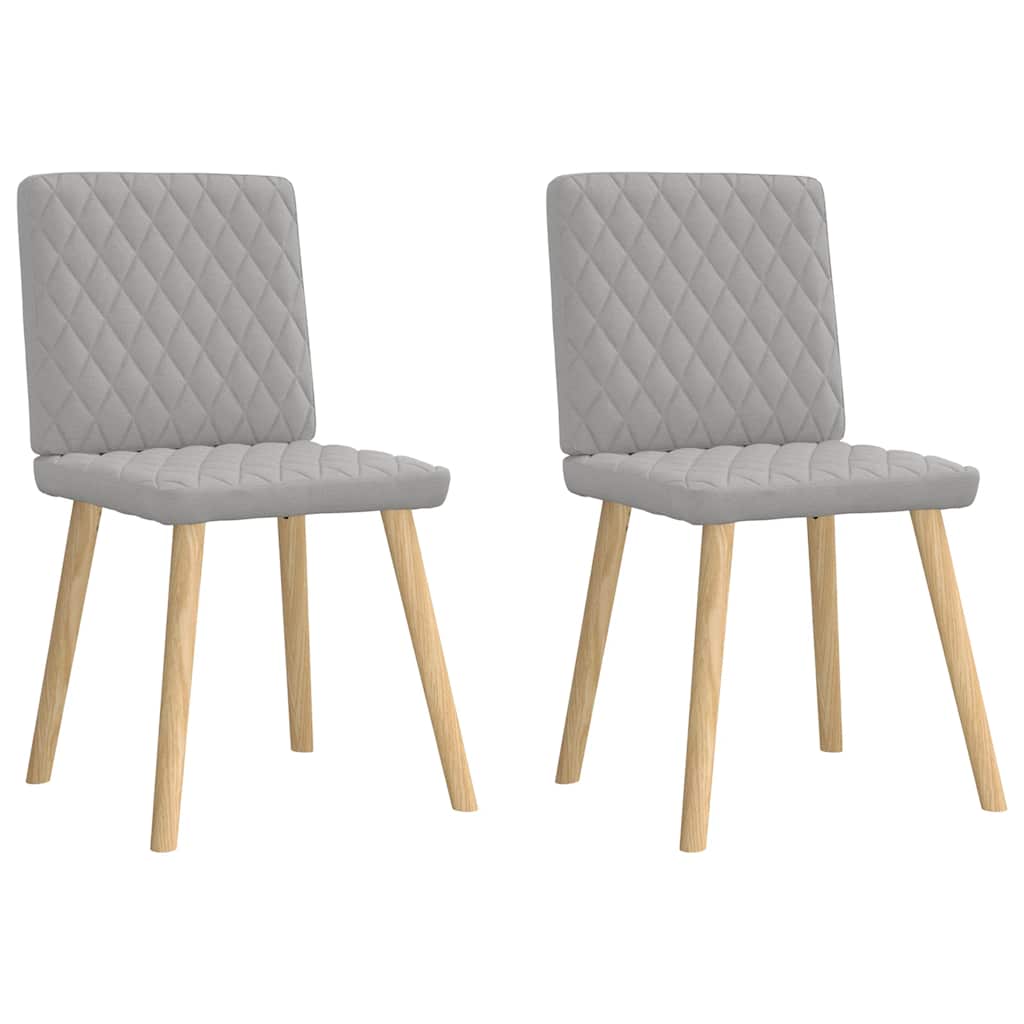 Eetkamerstoelen 2 st stof wolk grijs