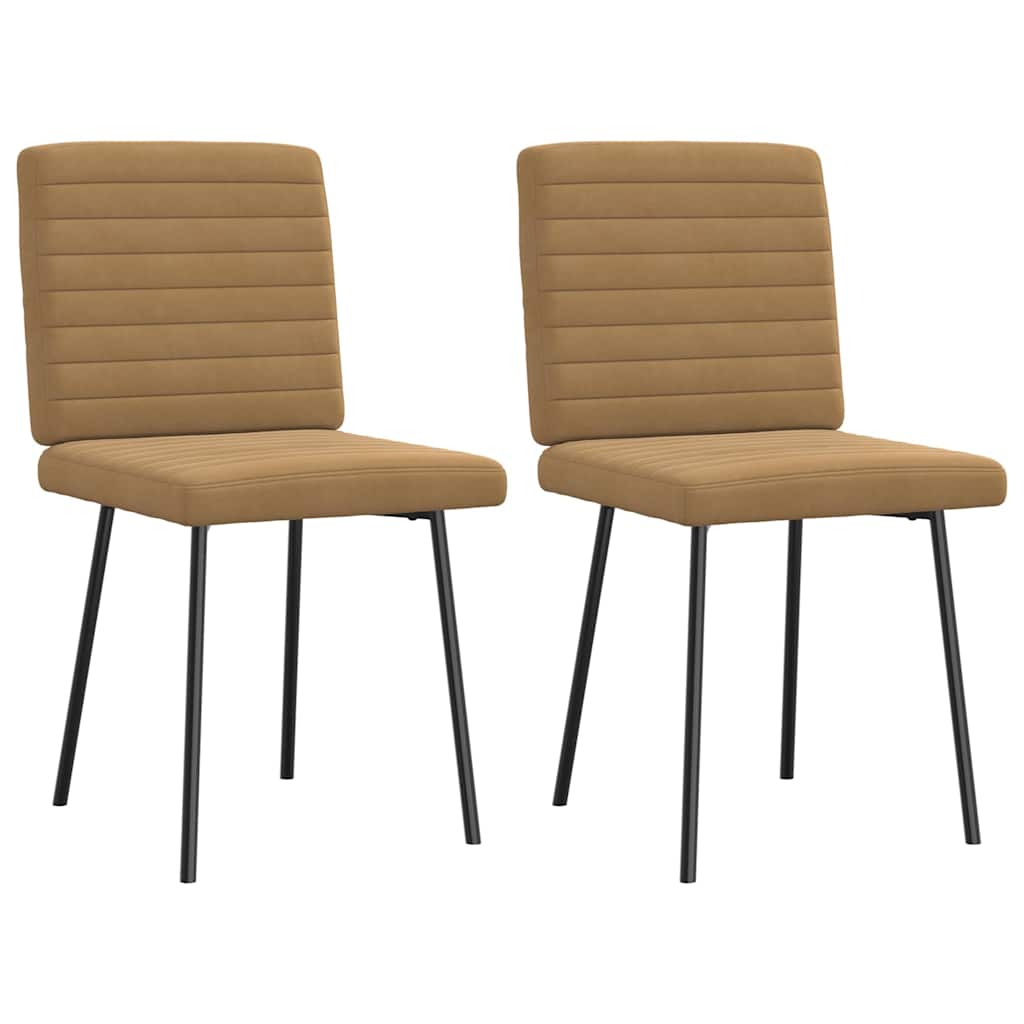 Eetkamerstoelen 2 st fluweel bruin