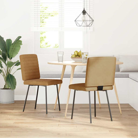 Eetkamerstoelen 2 st fluweel bruin