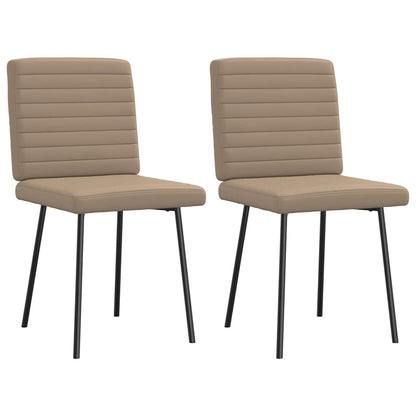 Eetkamerstoelen 2 st kunstleer cappuccinokleurig