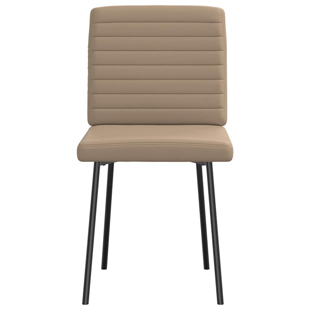 Eetkamerstoelen 2 st kunstleer cappuccinokleurig