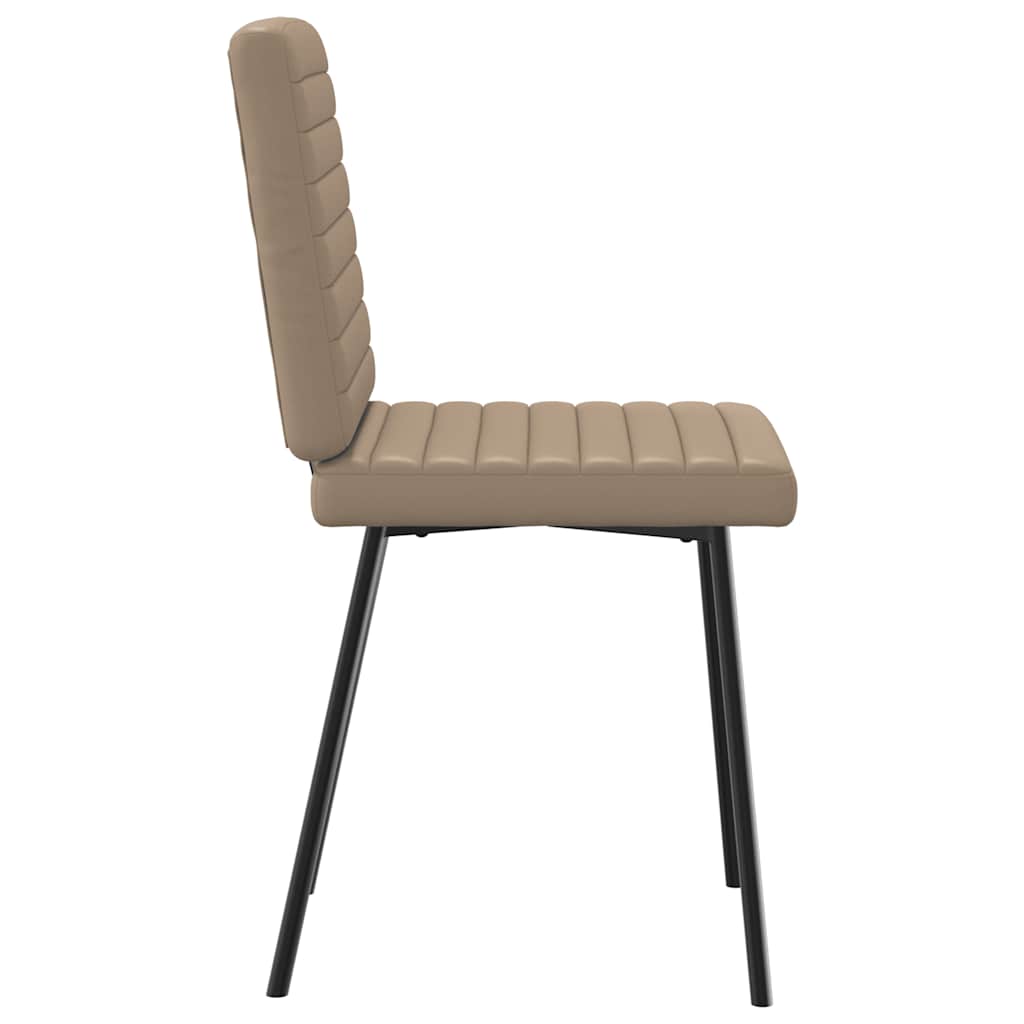Eetkamerstoelen 2 st kunstleer cappuccinokleurig