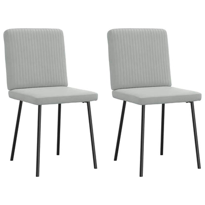 Eetkamerstoelen 2 st fluweel lichtgrijs