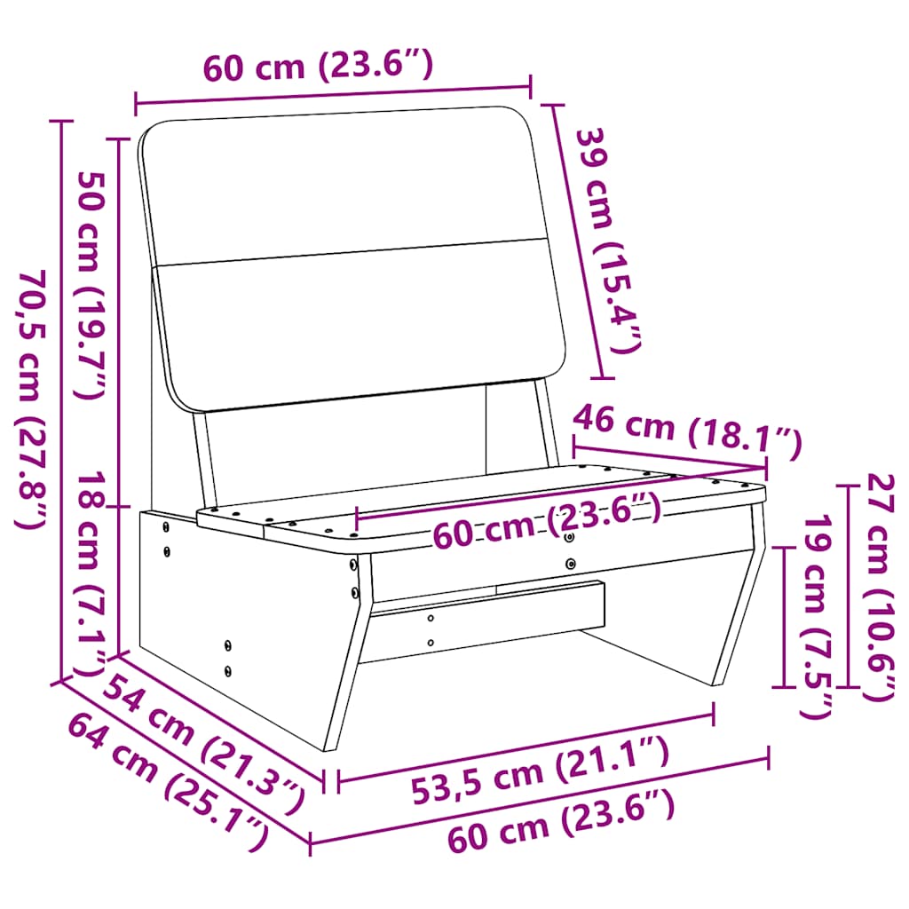 Tuinstoel 60x64x70,5 cm massief douglashout